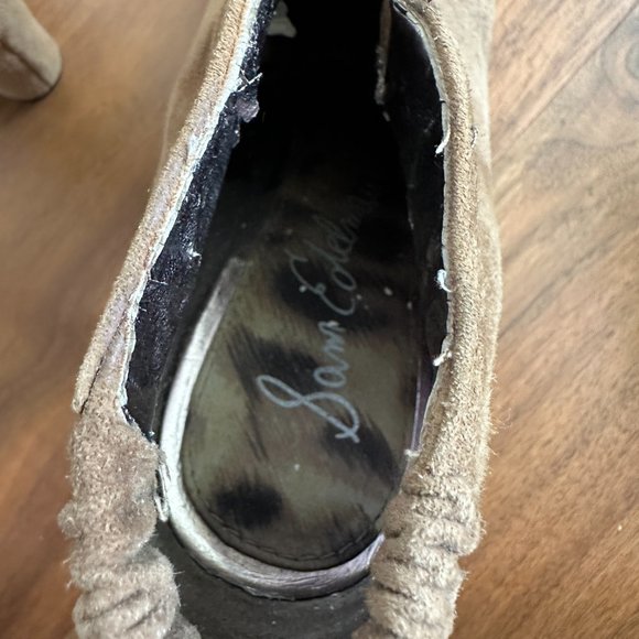 Sam Edelman Simone Booties Brown Suede Elastic Ankle Boots Women's 7.5 M - Picture 10 of 12